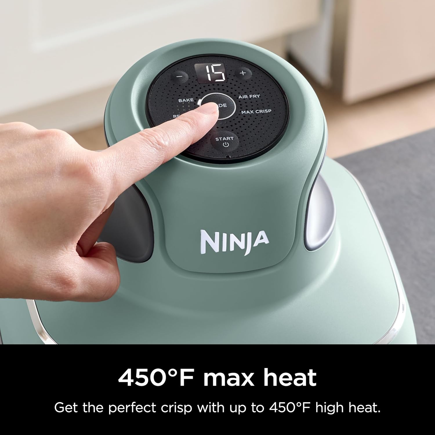 Ninja Crispi 4-in-1 Glass Air Fryer | With Non-Toxic 4QT & 6-Cup Glass Containers & Lids | Microwave, Freezer, Dishwasher Safe | 450°F Max Temp |1500 Watt | Green | FN101SG