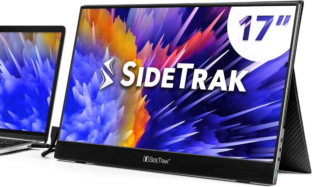 SideTrak Solo 17.3' Portable Monitor for Laptop | Freestanding Full HD LED USB Laptop Dual Screen with Cover | Compatible with Mac, PC, & Chrome | Powered by USB-C® or Mini HDMI