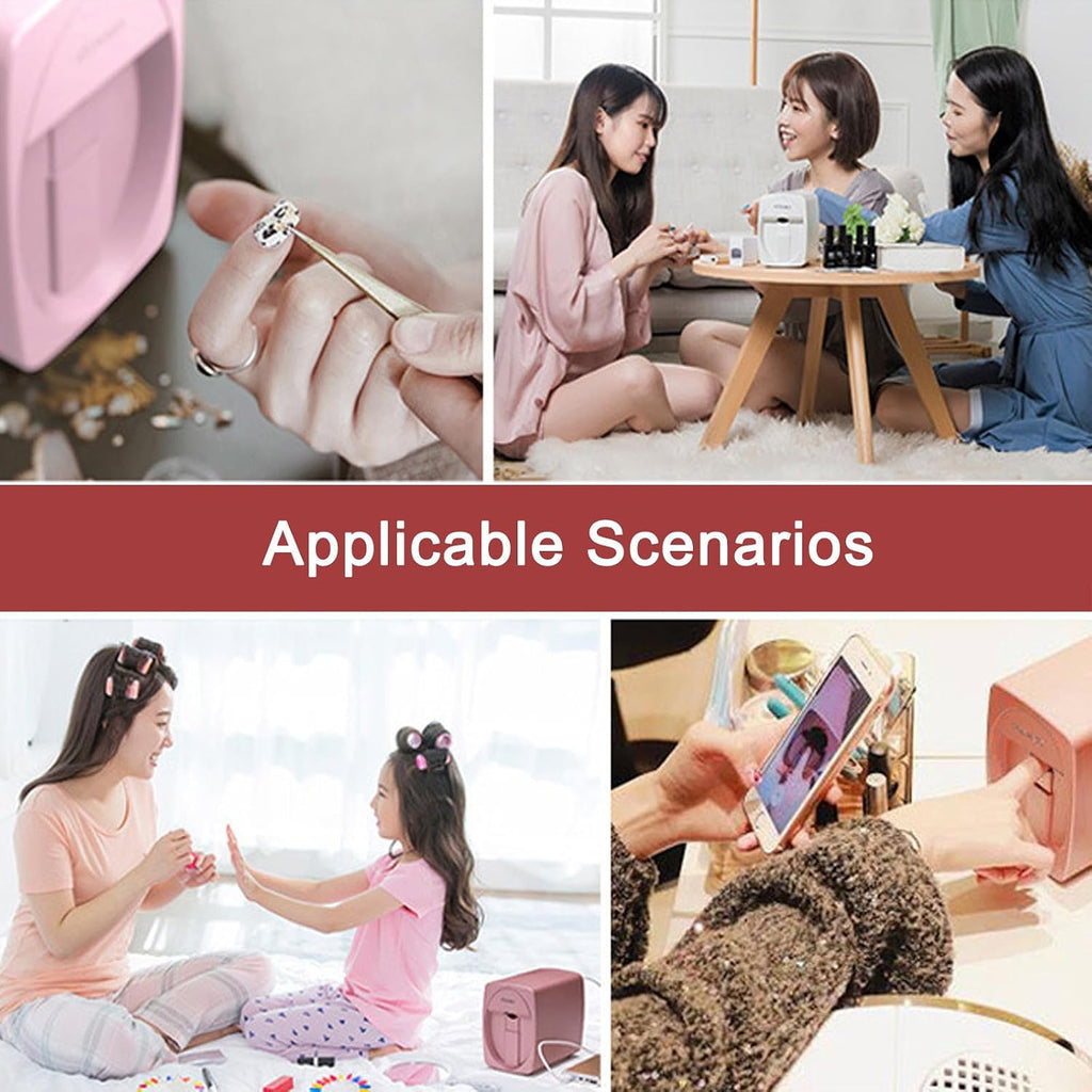 Professional 3D Nail Printer Mini Printer for Nails with 2 Ink Cartridges, Multifunction Portable Mobile Nail Painting Machine for Kid/Nail Studio/Manicurist/Nail Lovers B