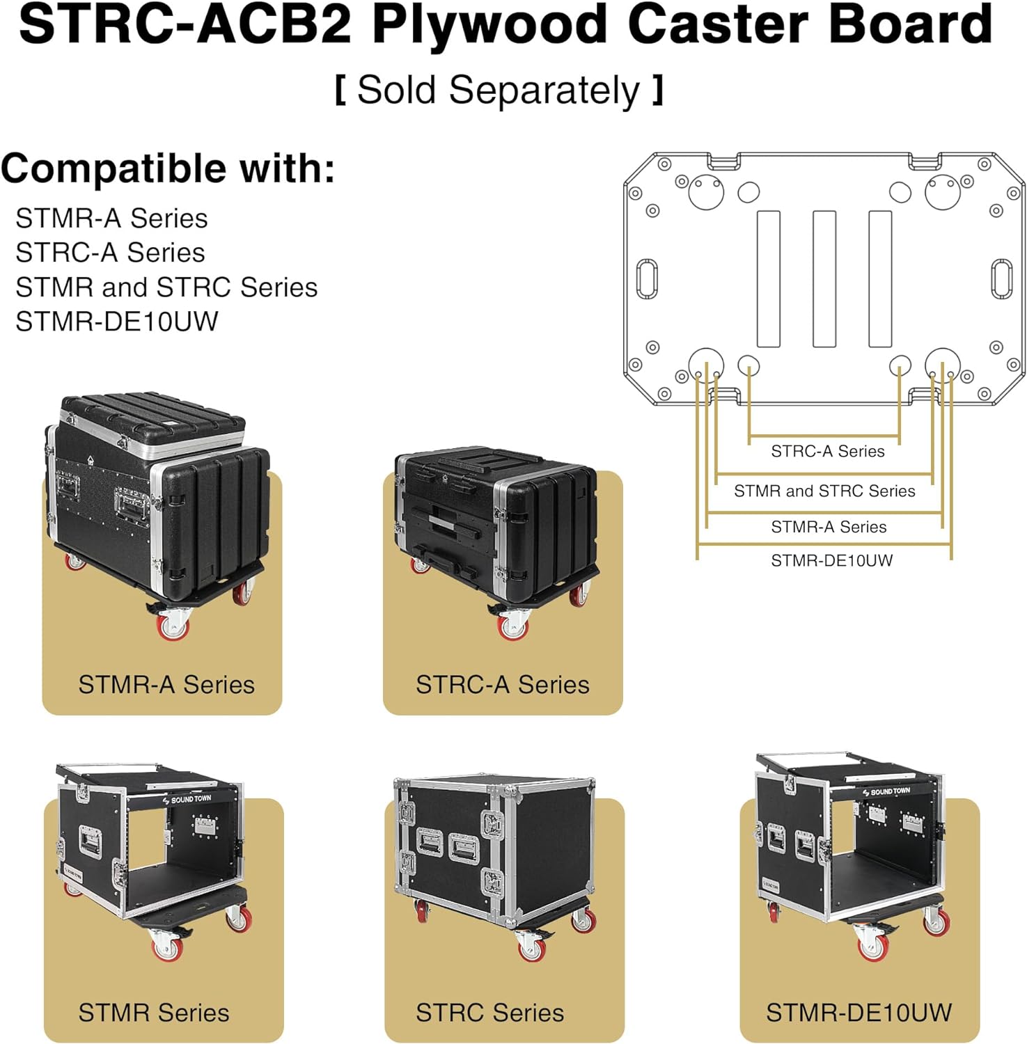 Sound Town Lightweight and Compact 6U ATA ABS Rack Case, with Slant Mixer Top, 21' Depth, 10U Top and 6U Side Spaces (STMR-A10X6U)