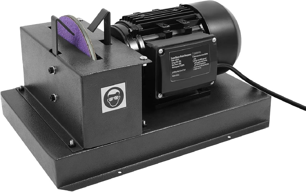 Lawn Mower Blade Sharpener Machine 120V 500W with 7In Grinding Wheel Lawn Mower Blade Sharpener Grinder, Powerful Bench Mower Sharpening Machine for High/Low-Lift Blade, Gator Blade, Flat Blade