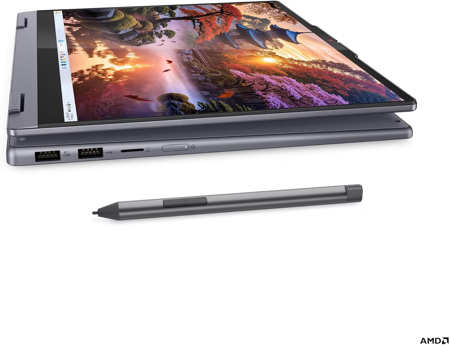 Lenovo IdeaPad 5 2-in-1 with AMD Ryzen AI 7 350 Processor, 14' WUXGA IPS Touchscreen Display, 16GB LPDDR5X Memory, 512GB Storage, Digital Pen, Wi-Fi 7, FHD IR Hybrid Camera, and Win 11 Home
