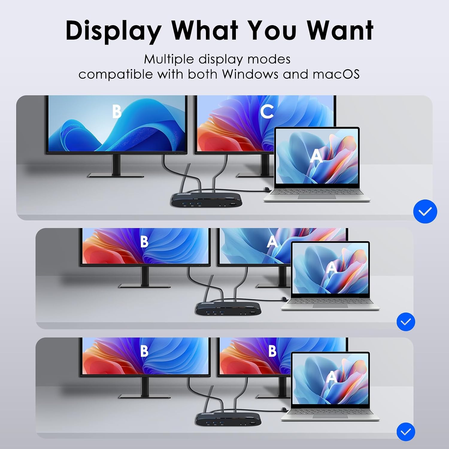 WAVLINK DisplayLink Docking Station, Dual Monitor for Mac M1/M2/M3/M4 & Windows, 14-in-1 with 100W 2 DP/2 HDMI 4K, SD/TF, 5 USB Ports, Ethernet, Audio