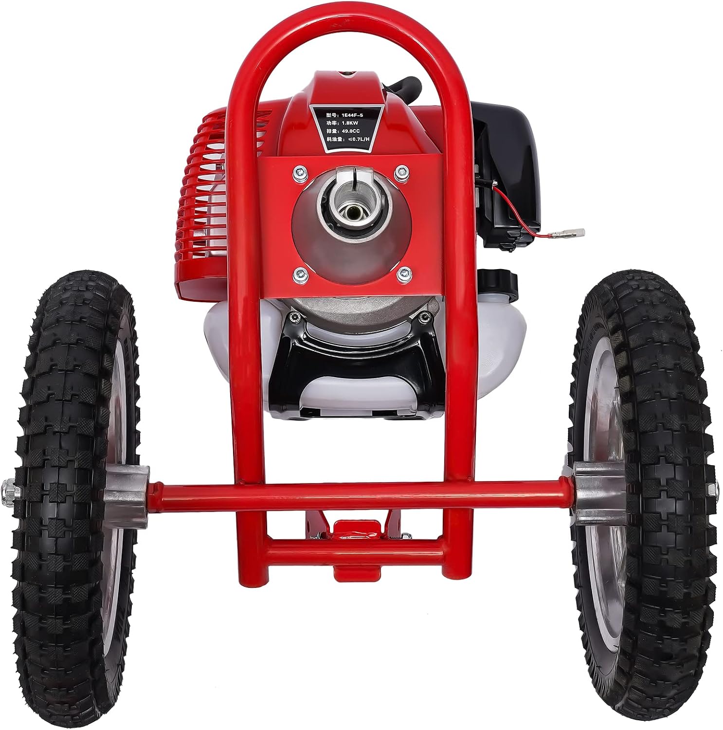 Two Stroke Lawn Mower,49CC 2 Stroke Gas Mower Grass Trimmer Brush Cutter Hand Push Weeding Machine, Portable Hand Push Gasoline Lawn Mower New