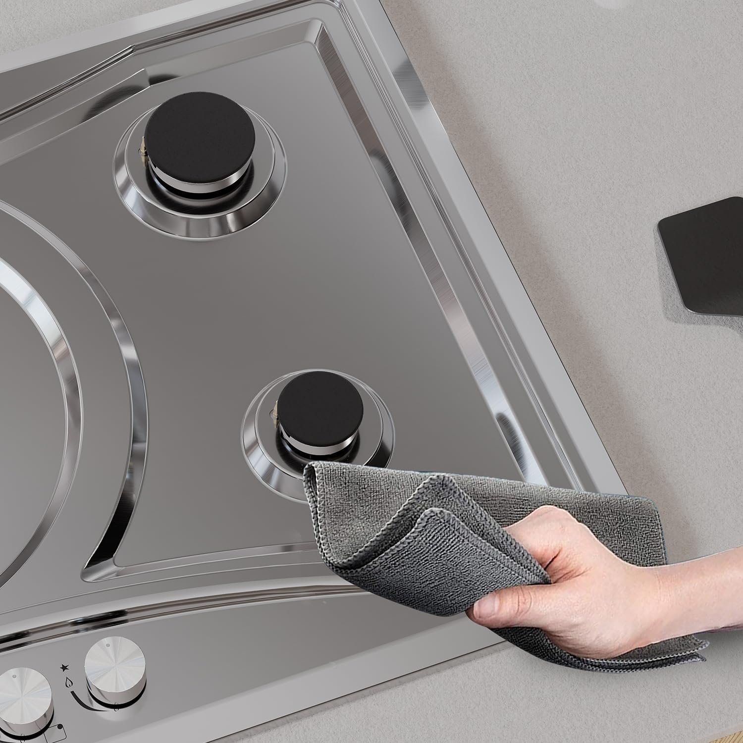 Empava 36 in. Gas Stove Cooktop with 5 Italy Sabaf Sealed Burners NG/LPG Convertible in Stainless Steel EMPV-36GC22