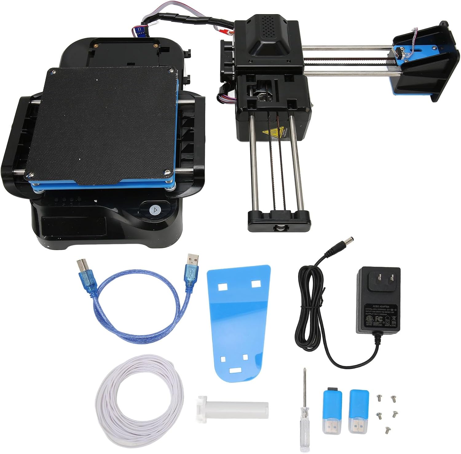Gonetre FDM Mini 3D Printer Quiet High Accuracy Upgraded Extruder Technology 4x4x4in Printing Volume Small Portable 3D Printer for Beginners Kids DIY Enthusiasts Black (US Plug)