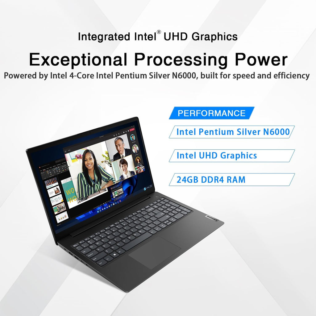 Lenovo V15 Business Laptop | Intel Pentium N6000 4-core Processor | 15.6 FHD (1920 x 1080) | 24GB RAM | 1TB PCIe SSD | WiFi-6 | Ethernet RJ-45 | Military Durability | Anti-Glare | Windows 11 Pro