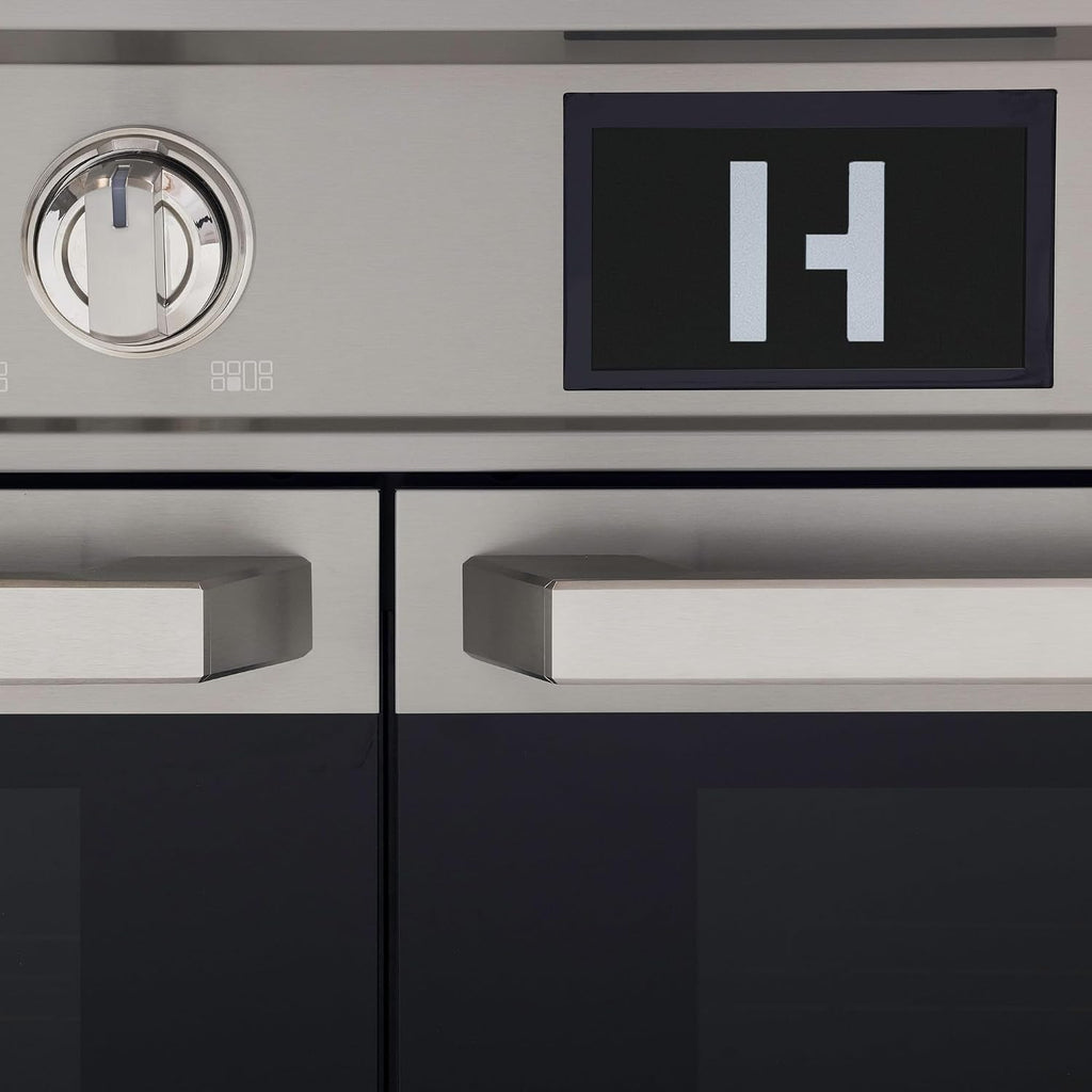 48 Inch Professional Induction Range with Double Convection Ovens, Air Fry, 7 Burner Electric Stove, Pizza Stone - Stainless Steel