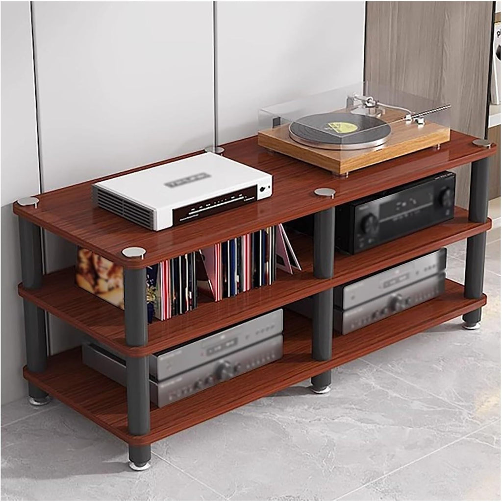 Audio Video Equipment Tower Rack, Stereo Cabinet, Turntable Receiver Stand, Home Office Media TV Component Storage Unit