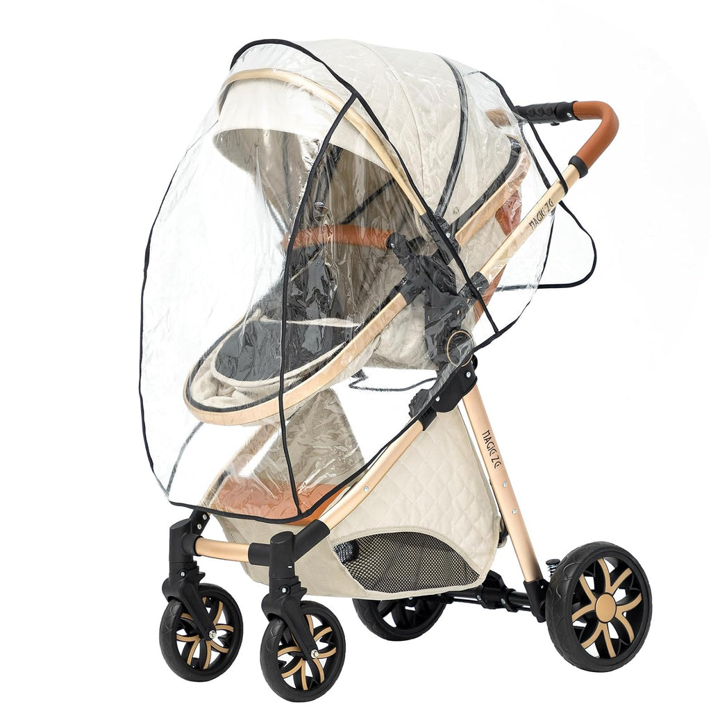 2 in 1 Baby Stroller, Reversible Convertible Infant Stroller of One-Click Folding, Newborn Travel Strollers Toddler Standard Pram Carriage White
