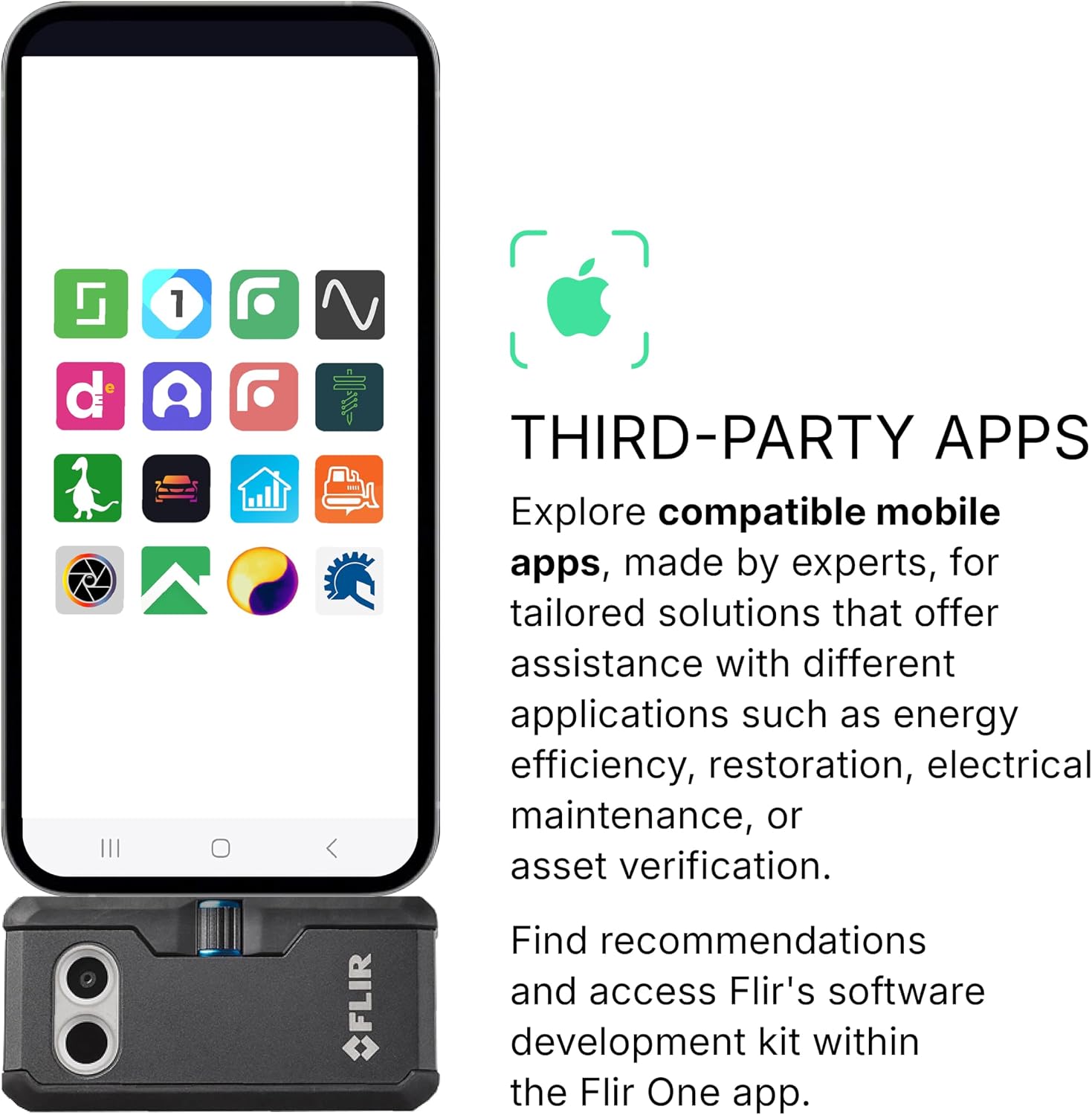 Flir One Pro - Thermal Imaging Camera for iOS Smartphones (iPhone 15 and Newer w/USB-C), 480x360 Super Resolution (160x120 Native IR)