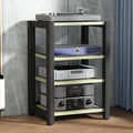 Audio Equipment Rack Cabinet, AV Component Media Stand, Stero Cabinet Audio-Video Tower with Non-Slip Foot Pad, Vertical Printer Holder, High-Durability