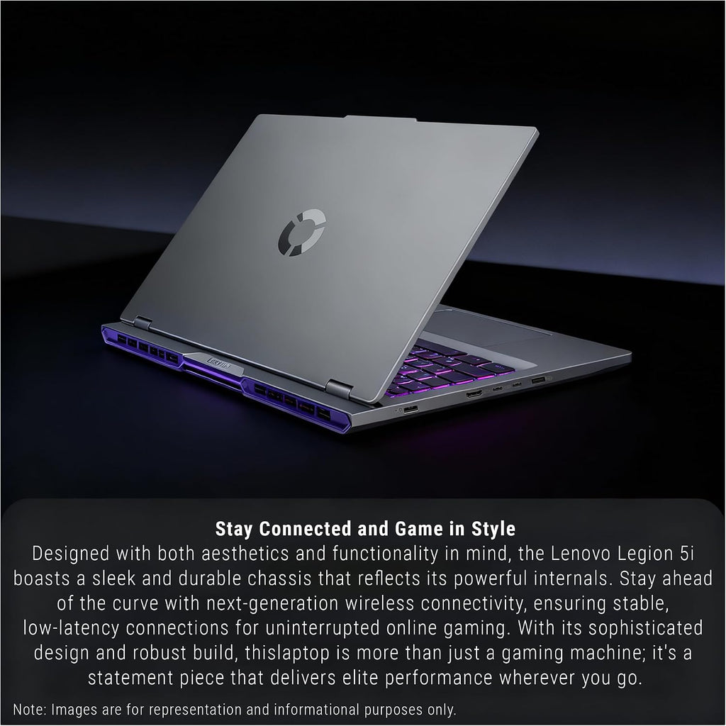 Lenovo Legion 5i Gaming Laptop, Intel Ultra 9-275HX, 32 GB DDR5 RAM, 1 TB PCIe SSD, 16' WQXGA (2560x1600) Display, Nvidia G-Force RTX 5060, 24-Zone RGB Backlit Keyboard, W11 Home, Gray