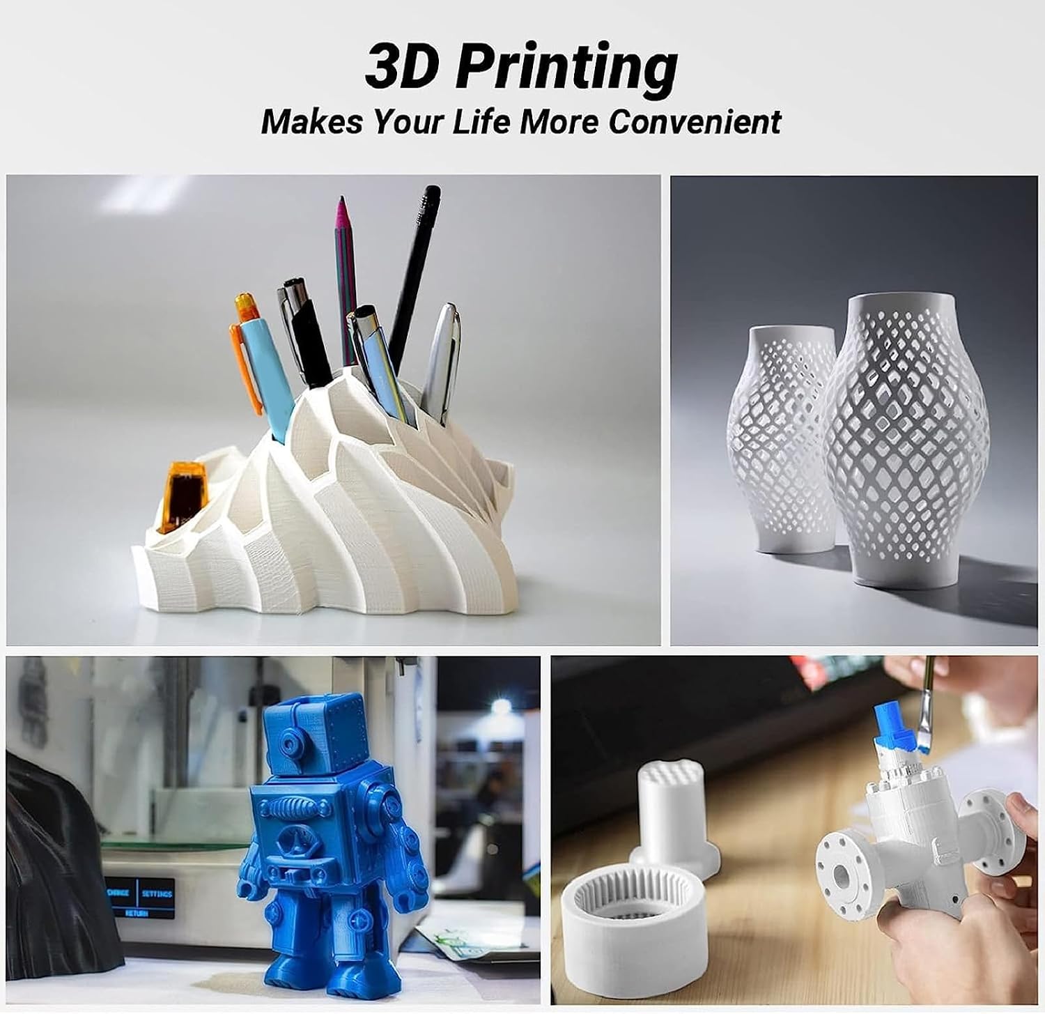 Sanpyl Mini 3D Printers, 100x100x100mm Printing Size, PLA Filament High Speed 3D Printing Machine with 4G Small Memory Card for Kids and Beginners (Orange White)