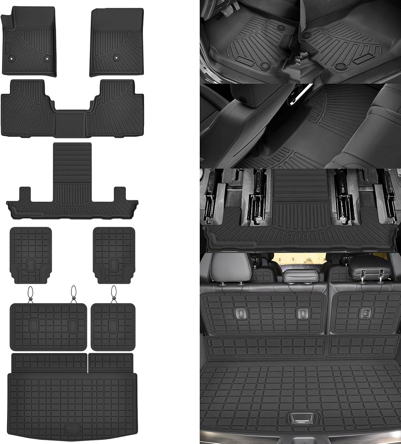 Escalade IQ Floor Mats - Car Mats for Cadillac Escalade IQ 2025 2026, All Weather Floor Mat for Escalade IQ Accessories, Heavy Duty Rubber Mats, Car Accessories
