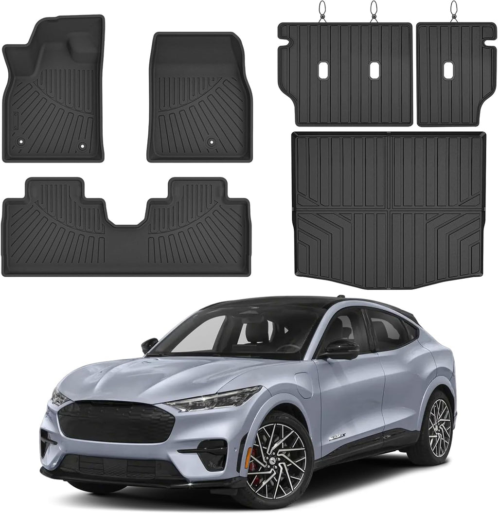 Cartist Car Mats for Ford Mustang Mach E 2021-2026, All Weather Floor Mats and Cargo Liner for Mustang Mach E Accessories, Heavy Duty Rubber Mats, Car Accessories