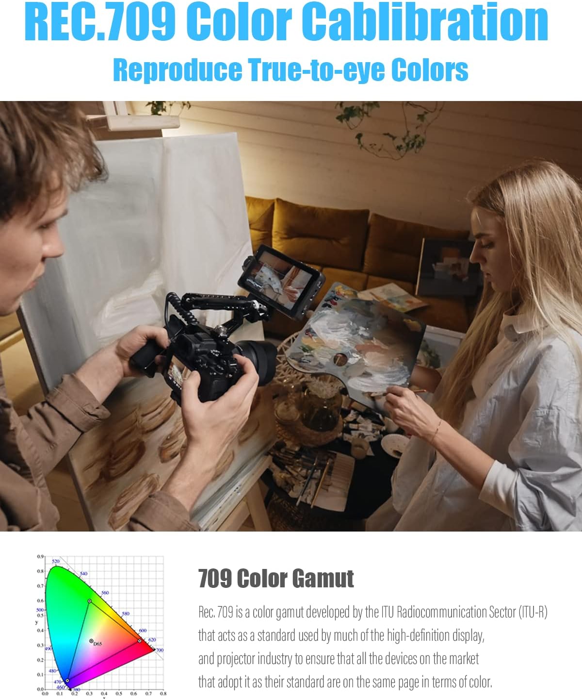 VILTROX DC550 Pro 5.5' Camera Field Monitor Touch Screen, 4K HDMI DSLR Video External Monitor for Sony Canon Nikon, Sunshade Hood,Battery,Storage Bag 1200nit,3DLUT,Focus Peaking,Histogram,False Colors