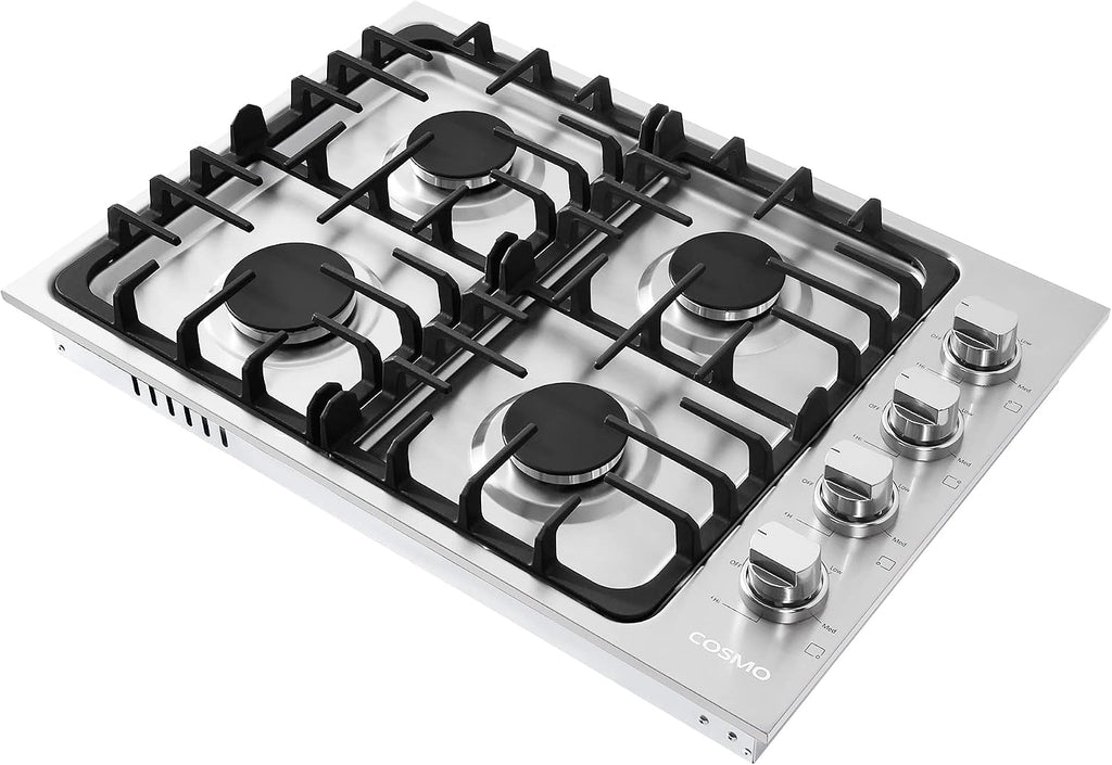 COSMO COS-DIC304 30 in. Gas Cooktop in Stainless Steel with 4 Italian Made Burners