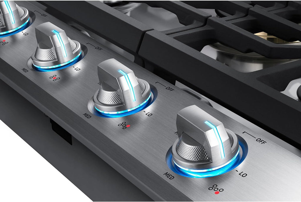 SAMSUNG 30' Built In Smart Gas Cooktop with 22K BTU Dual Power Burner, 5 Burners, Stainless Steel, NA30N7755TS/AA