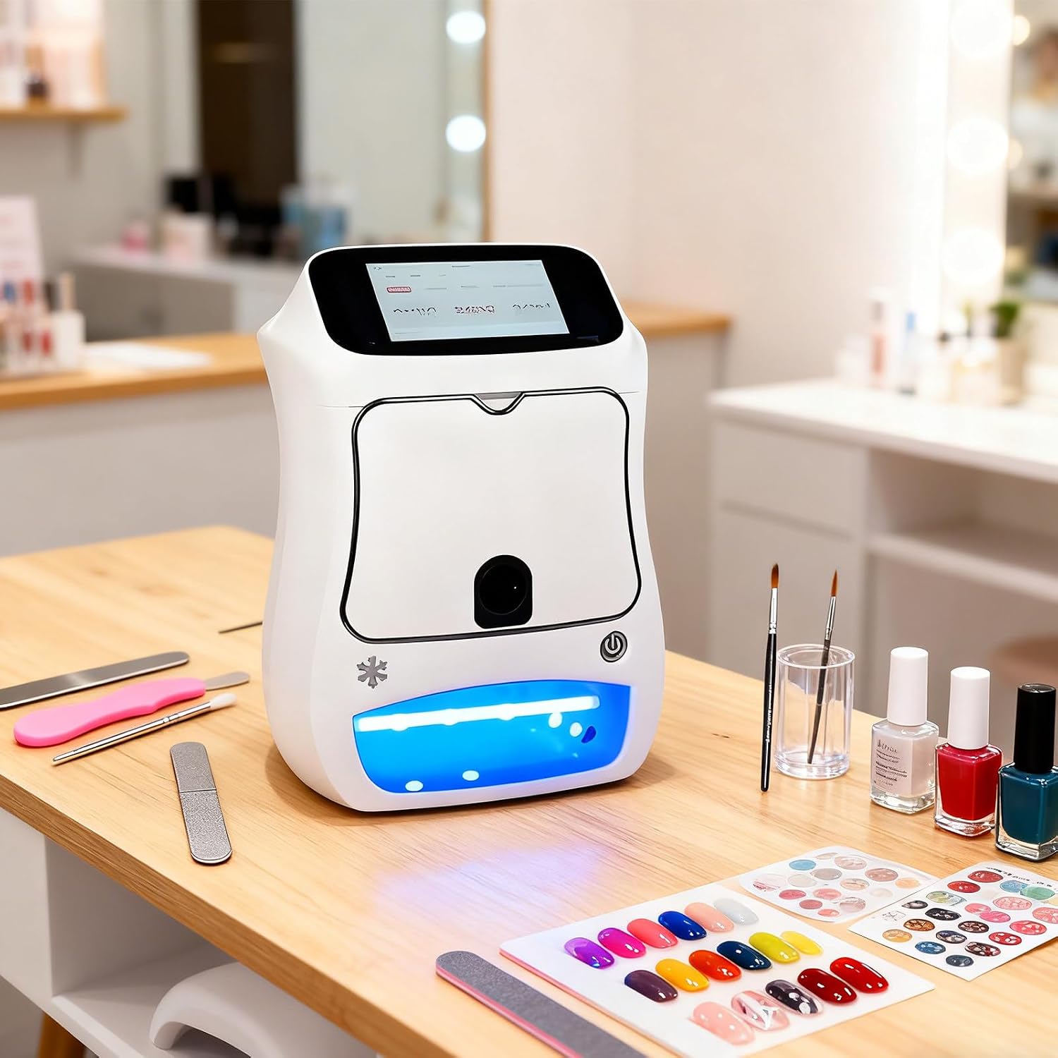 Nail Art Printer Machine, 3D Digital Mobile Printer with Touch Screen, Fast Drawing in 10 Seconds, for Weddings, Girls' Home Nails, and Nail Art Studios