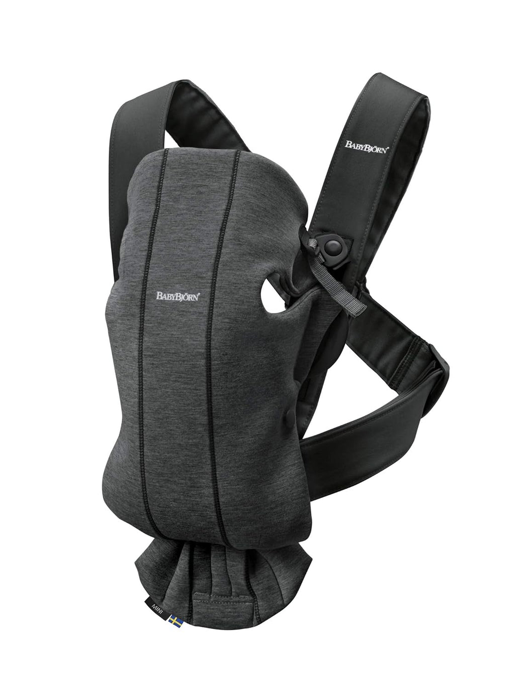 BabyBjörn Baby Carrier Mini, Charcoal Gray, 3D Jersey | Infant Carrier (7-15 lbs), Ergonomic, Easy-to-Use