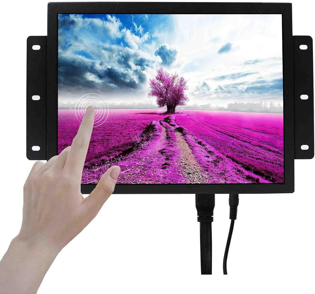 VSDISPLAY Portable Industrial Monitor with Dual Speakers,12.1 inch 800x600 4:3 700nits TFT LCD Touch Screen Monitor VS121ZJ01,Metal Shell, DVI VGA Ports