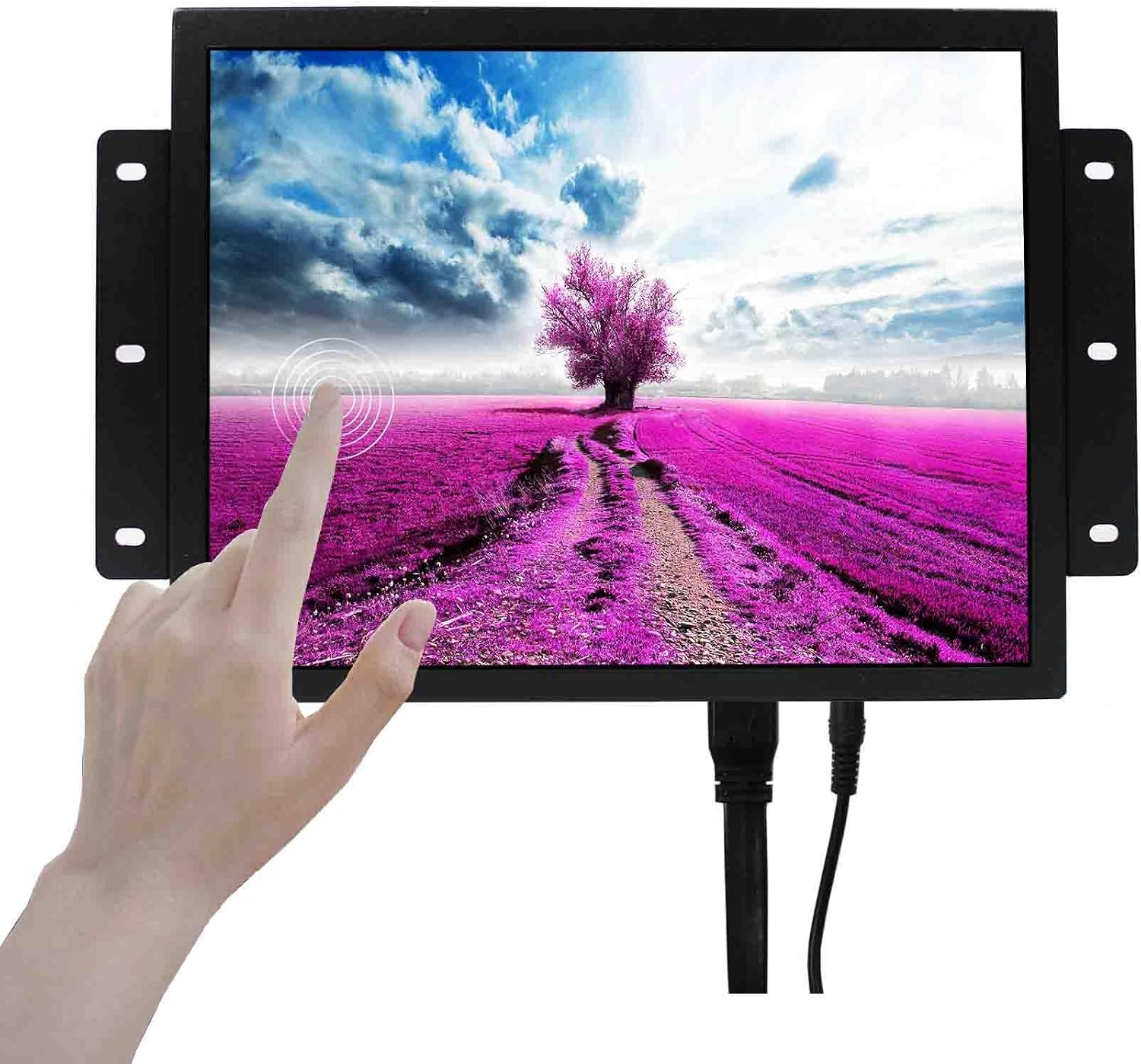 VSDISPLAY Portable Industrial Monitor with Dual Speakers,12.1 inch 800x600 4:3 700nits TFT LCD Touch Screen Monitor VS121ZJ01,Metal Shell, DVI VGA Ports