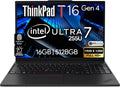 Lenovo ThinkPad T16 Gen 4 AI Business Laptop 16' FHD+ Display, Intel Ultra 7 255U (Beats i7-1355U), 16GB DDR5 RAM, 512GB SSD, 5MB Webcam, Fingerprint, Backlit KB, WiFi 6E + BT, RJ-45, HDMI, Win 11 Pro