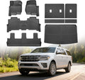 Cartist Floor Mats and Cargo Liner Fit for Ford Expedition MAX (8 Seats-2 Row Bench Seat) 2018-2024 All Weather Floor Mat Expedition Accessories Heavy Duty Carpet Protection (Only Fit MAX)