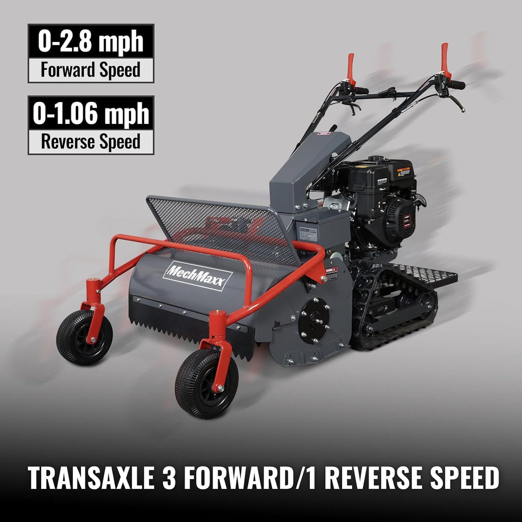 MechMaxx 27' Walk Behind Flail Mower, 10HP 302cc, Self-Propelled, Tracked, Electric Start, SFM27T