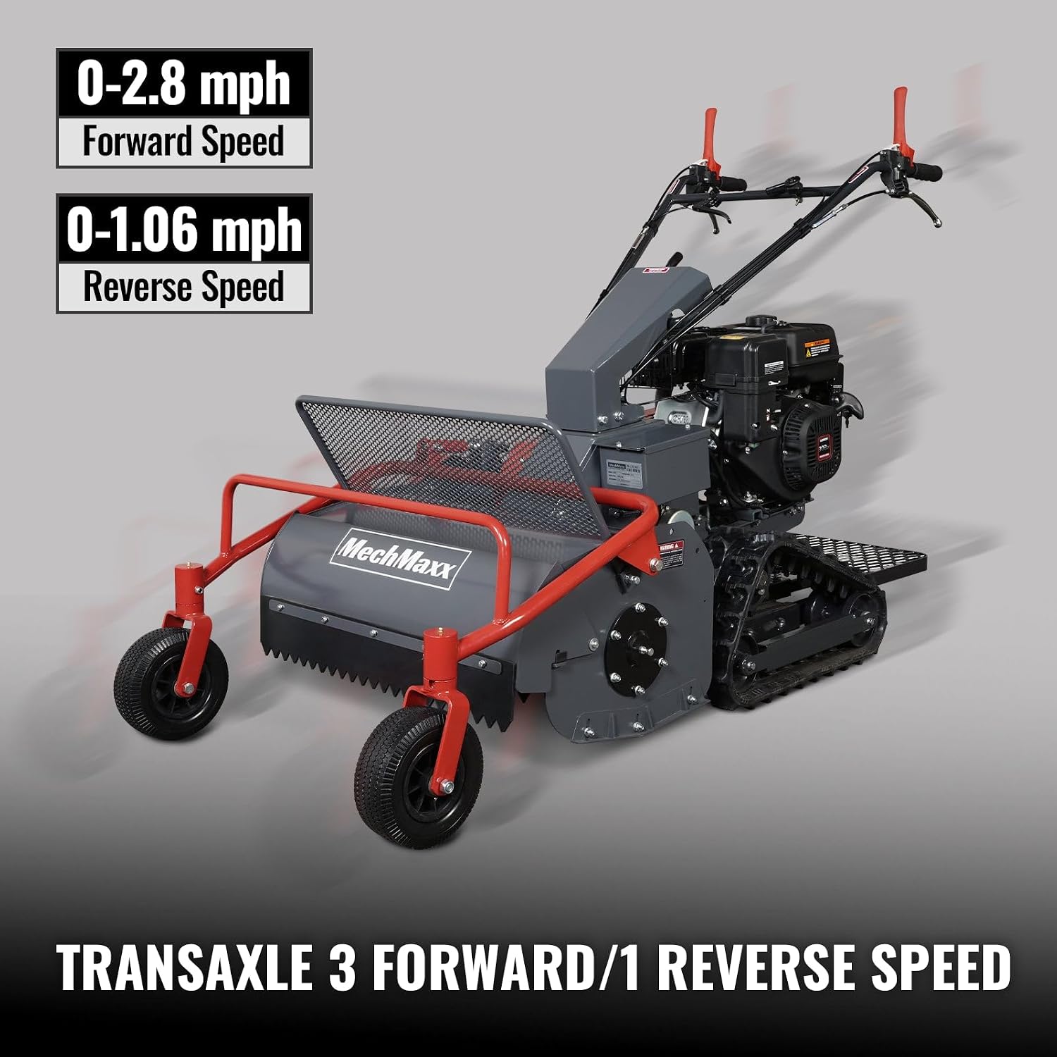 MechMaxx 27' Walk Behind Flail Mower, 10HP 302cc, Self-Propelled, Tracked, Electric Start, SFM27T