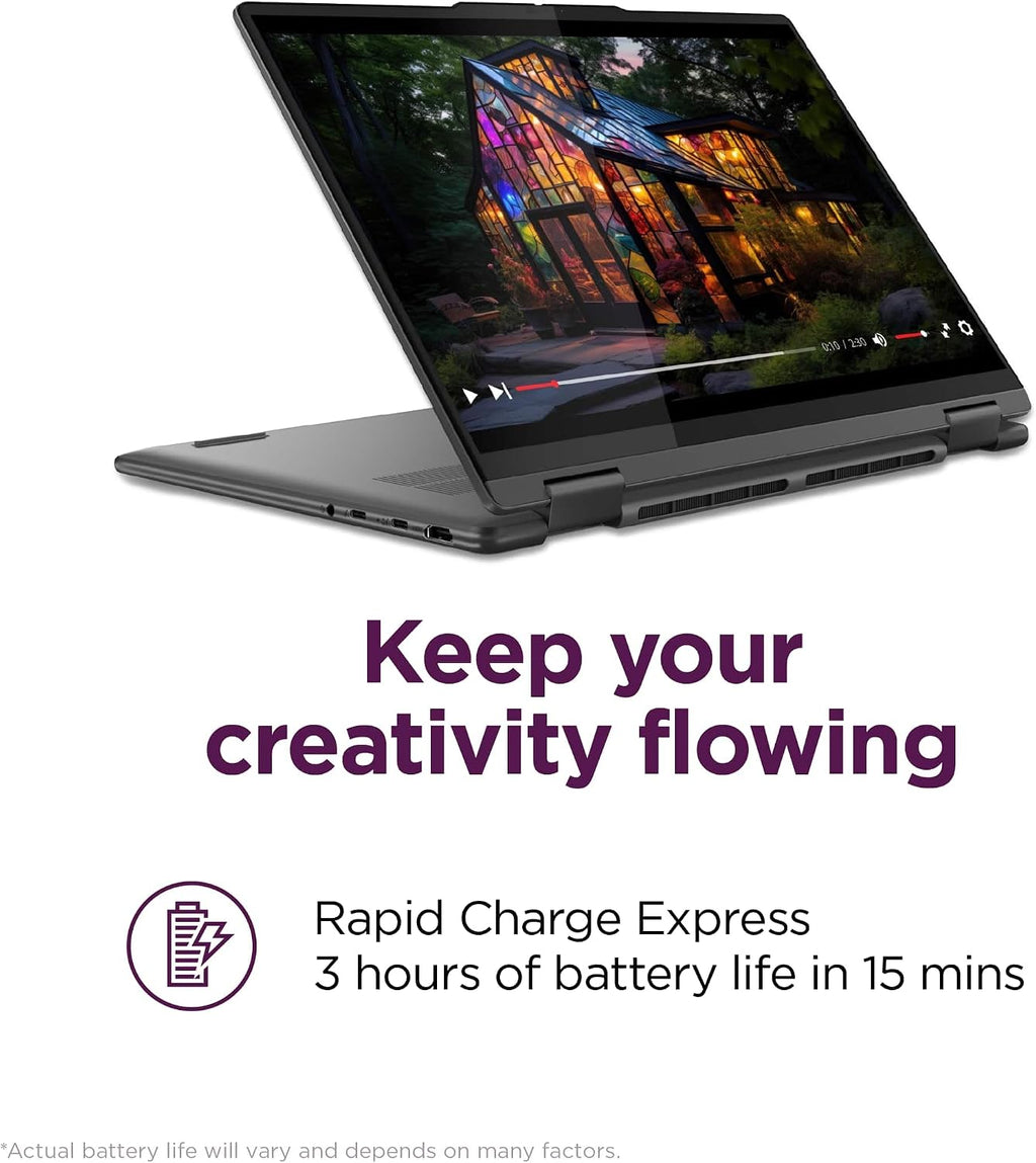 Lenovo Yoga 7i 2-in-1 Laptop, 16' 2K Touchscreen Display, Core Ultra 7 155U (Up to 4.80 GHz), 16GB DDR5, 2TB PCIe 4.0 SSD, Wi-Fi 6E, Backlit KB, FP Reader, TB 4, Webcam, Keypad, PDG HDMI, Win 11 Pro