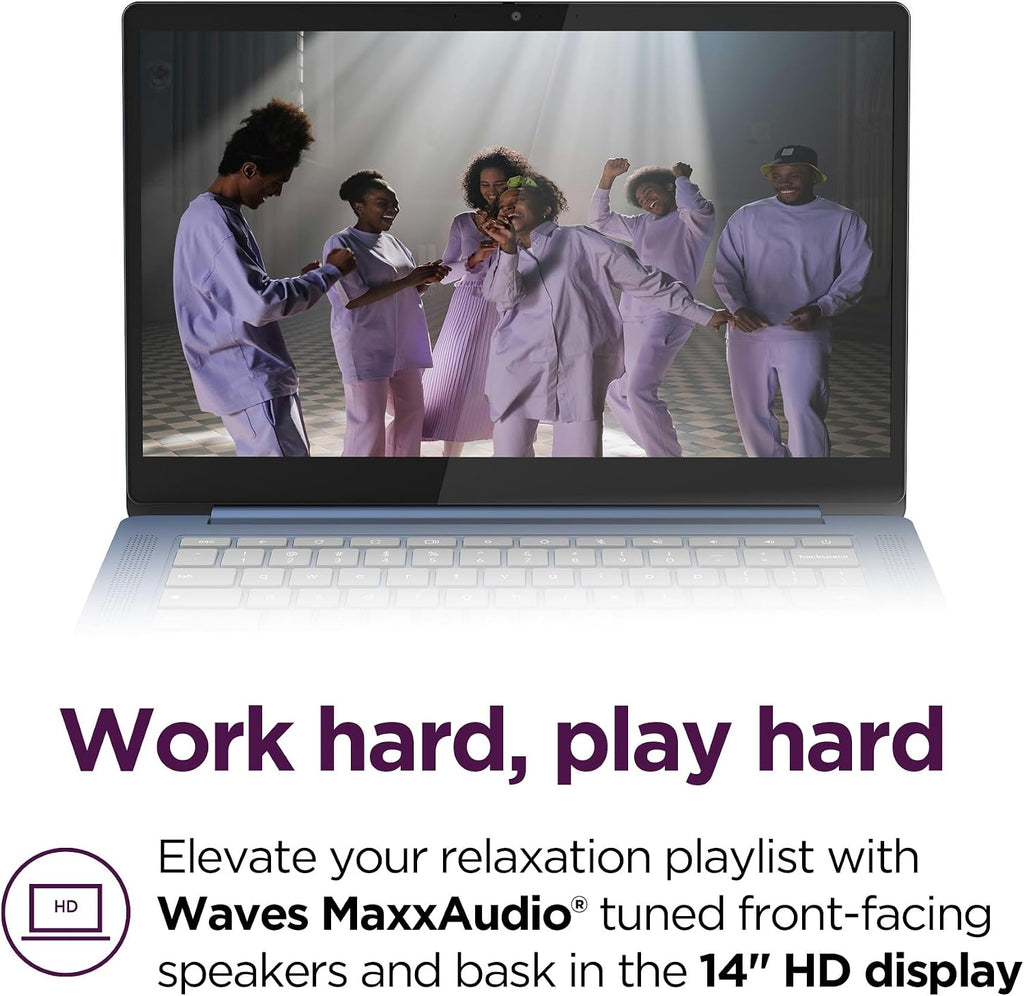 Lenovo IdeaPad Slim 3 Chromebook - 2024 - Lightweight Laptop - Waves MaxxAudio® Speakers - 14' HD Display - HD 720p Camera - 4GB Memory - 64GB Storage - MediaTek Kompanio 520 - Abyss Blue (Renewed)