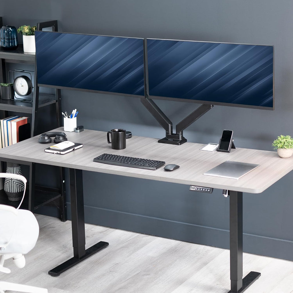 VIVO Premium Aluminum Heavy Duty Arms, Fits 2 Ultrawide Monitors up to 38 inches, Widescreen Dual Monitor Desk Mount with Instant Pneumatic Spring Height Adjustment VESA Stand, STAND-V102G2