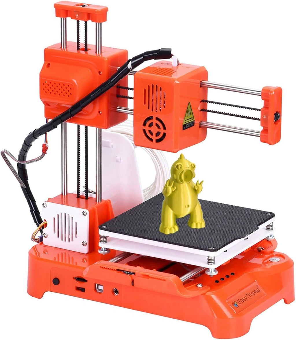 Mini 3D Printer,3D Printer Mini Desktop Printing Machine for Kids 100x100x100mm Print Size Removable Platform One-Key Printing with TF Card PLA for Beginners Household Education,Orange