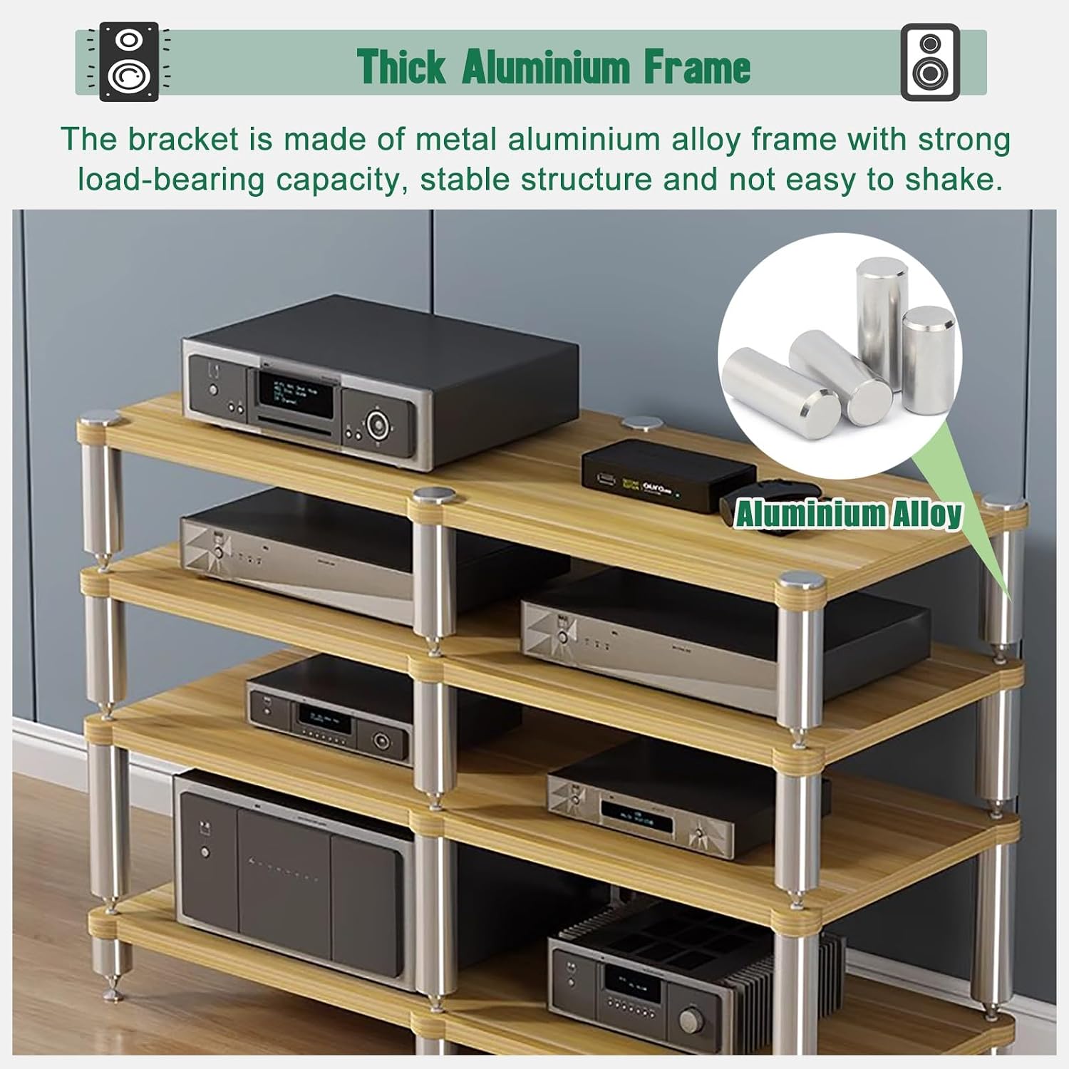 Home Theater AV Display Rack Heavy Duty, Audio Component Cabinet/Media Stereo Stand Equipment Shelf, 2 3 4 Tier Wooden Audio Equipment Organizer Shelf(White,120x48x84cm)
