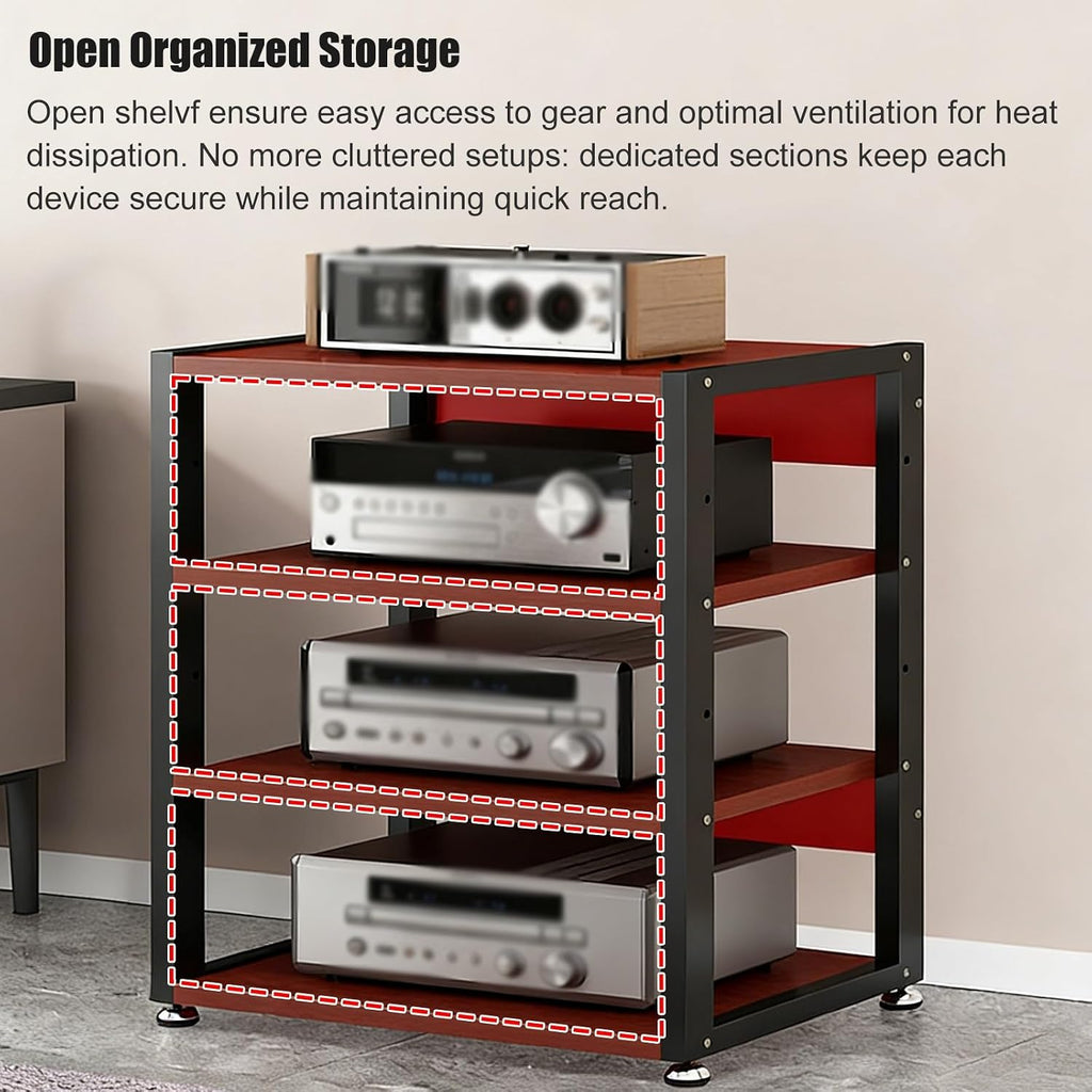 YLLFFLL Small Audio Component Rack Tower Media Stereo Stand Equipment Shelf 2 Layer, Modern Audio Stands and Cabinets for Studio, Standing Game Console Shelf(#2,H 35CM(13 4/5IN))