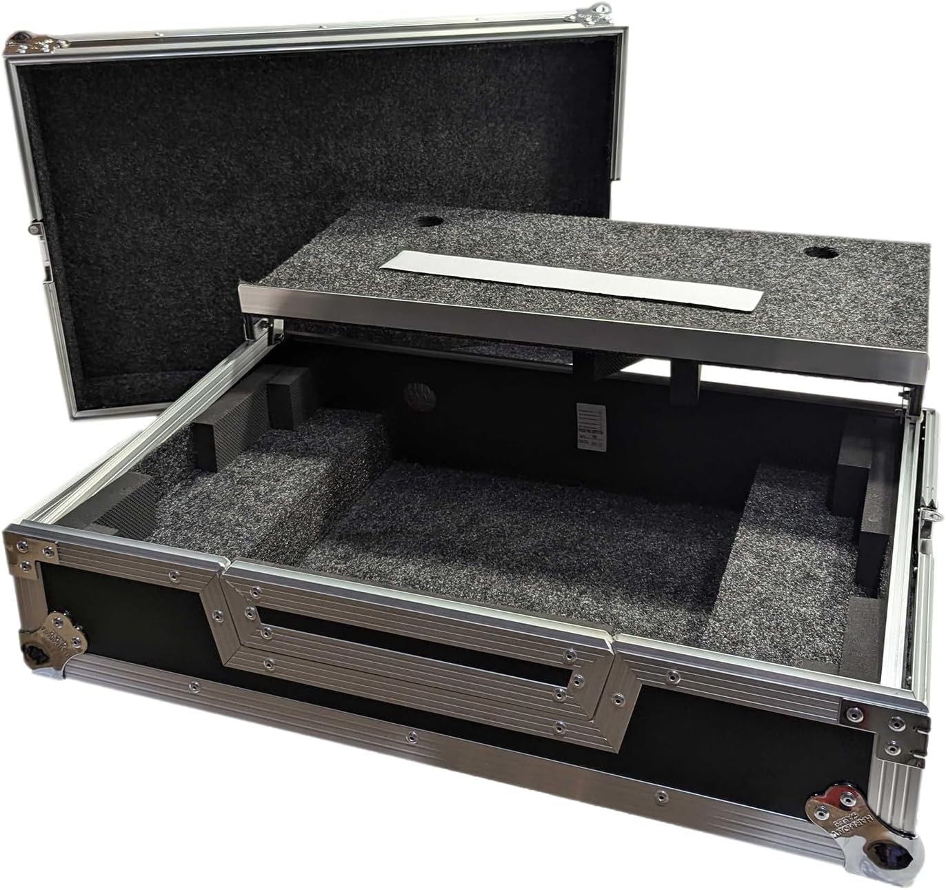 Harmony Cases HCMIXSTREAMPRO Flight Case Compatible with Mixstream Pro Standalone DJ Console with Convenient Cable Port & Sticker Strip to Secure Laptop for Maximum Protection