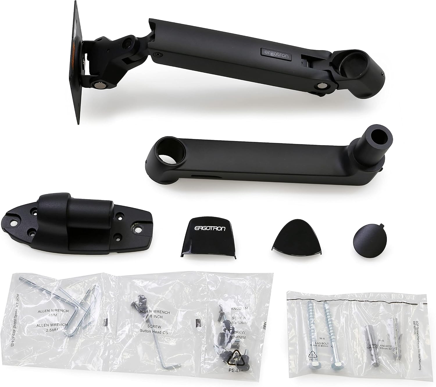 Ergotron – LX Single Monitor Arm, VESA Wall Mount – for Monitors Up to 34 Inches, 7 to 25 lbs – Matte Black