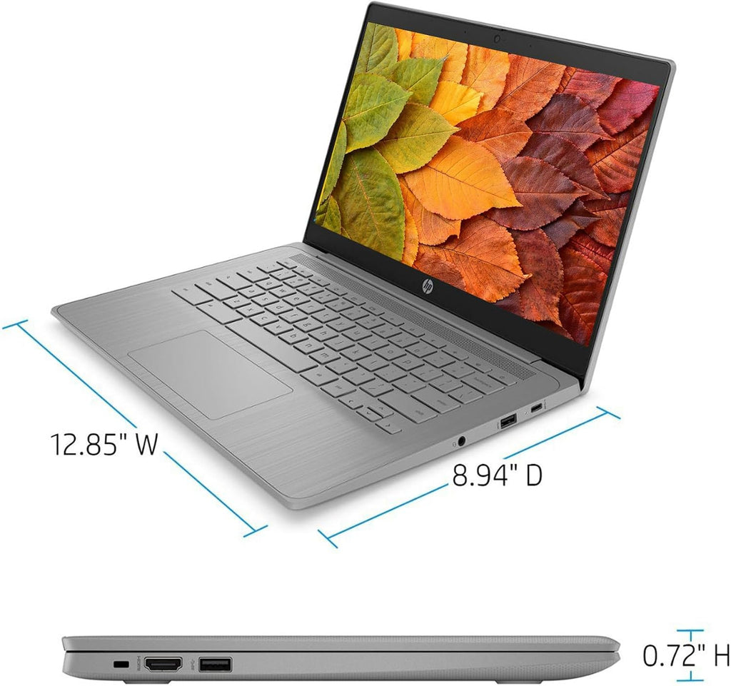 HP Chromebook Laptop Computer, 14' HD Display Chromebook Laptops, Intel Celeron CPU, 4GB RAM|192GB(64GB eMMC+128GB Card), Wi-Fi, Webcam, Chrome OS, Long Battery Life, for Student|Business, LE Cable