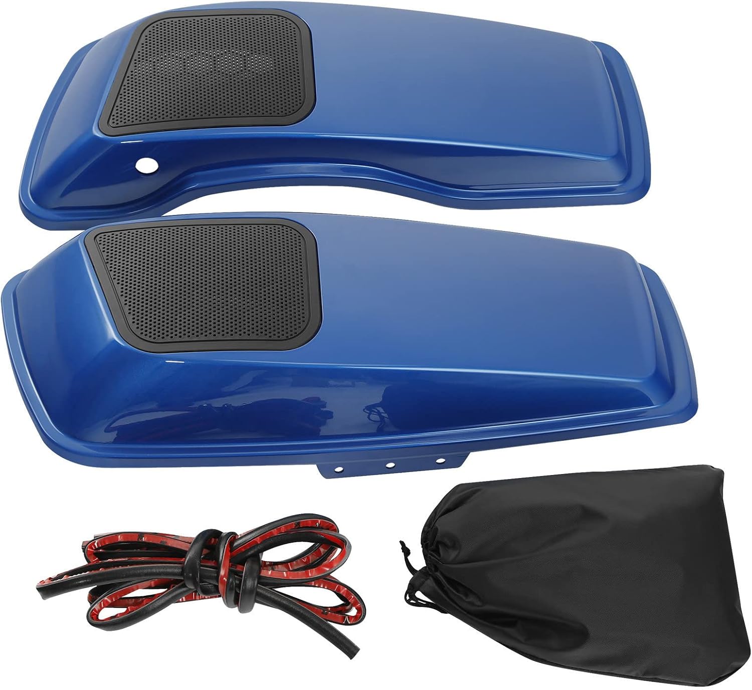 HR3 Electric Blue Saddlebag Lids w/ 6'x9' Speaker Grills Compatible with 2014-later Harley Touring Road Glide Street Glide Ultra Limited Electra Glide Standard Models