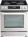 Rangaire RRE303GS 30' Glass Touch Electric Range Oven - Stainless Steel, Infrared Stove Burners, True Convection, Self Cleaning, Easy Reach Racks