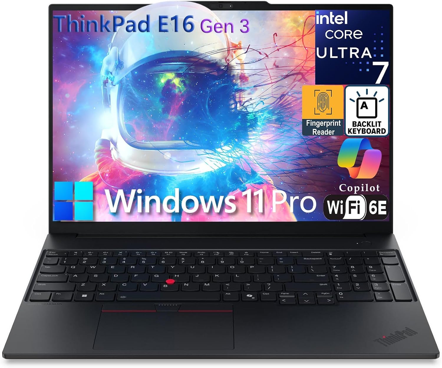 Lenovo ThinkPad E16 Gen 3 Laptop Computer for Business, Lifetime Office 365, Intel Ultra 7 255H, Arc 140T, 16GB DDR5 RAM, 1TB PCIe SSD, WiFi 6E, 16' FHD+, Webcam, Windows 11 Pro, Type C RJ45 Cable