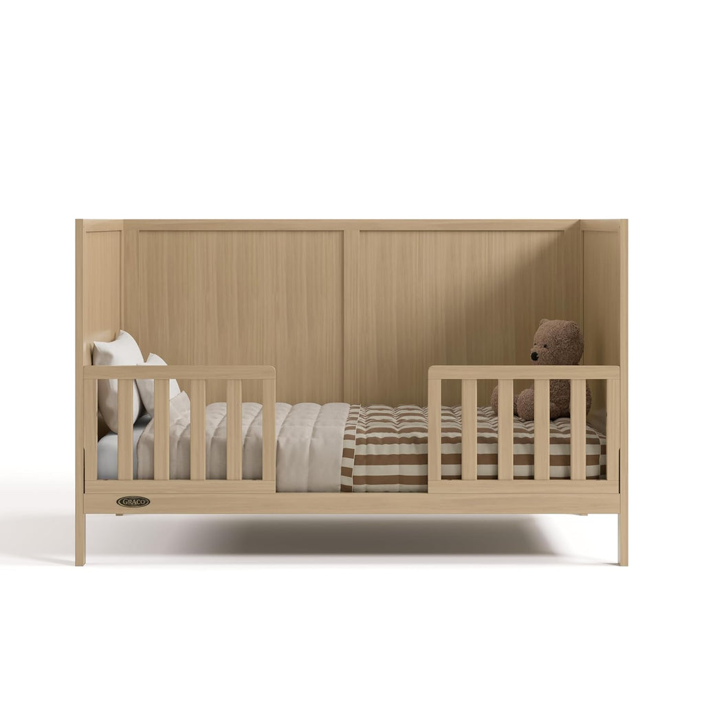 Graco Theo 3-in-1 Convertible Baby Crib - GREENGUARD Gold Certified, Converts to Toddler Bed & Daybed, Fits Standard Full-Size Baby Crib Mattress, 4 Adjustable Mattress Heights (Driftwood)