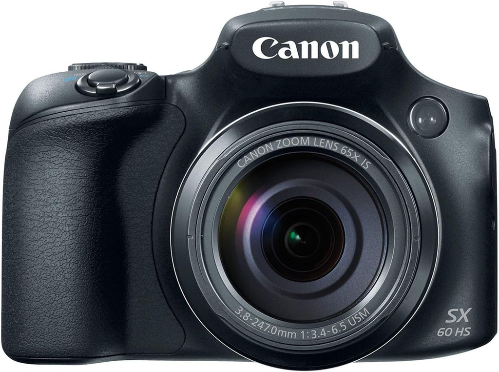 Canon Powershot SX60 16.1MP Digital Camera 65x Optical Zoom Lens 3-inch LCD Tilt Screen (Black) (Renewed)