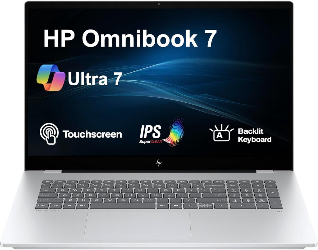 HP Omnibook 7 AI Powered Laptop 17.3' Touchscreen IPS FHD Display (Intel Ultra 7-258V, 32GB LPDDR5X, 1TB PCIe SSD, Intel Arc 140V, Thunderbolt 4, Backlit KB, Win 11 Pro) w/Dockztorm Hub