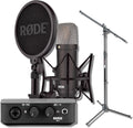 Rode NT1 Signature Black Condenser Mic Home Studio Bundle with Ai-1 USB-C Audio Interface and MS7701B Tripod Stand — 24-Bit Zero-Latency XLR Mic for Singing, Vocal Recording, Podcasting, Voice Over