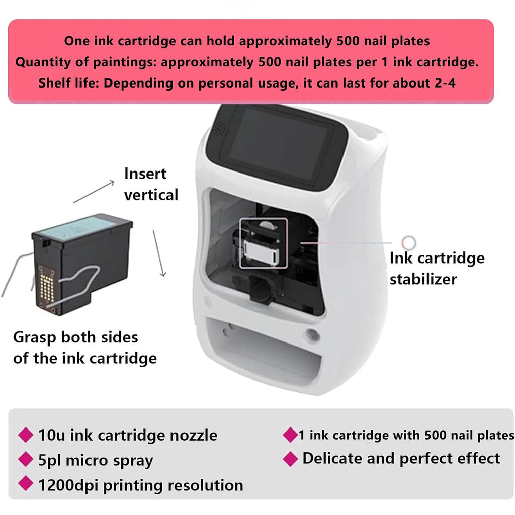 Digital Mobile Nail Art Printer, 3D Nail Printer Nail Art Printer Digital Intelligent Nail Art Printer for Kids/Nail Salon/Manicure/Nail Lovers