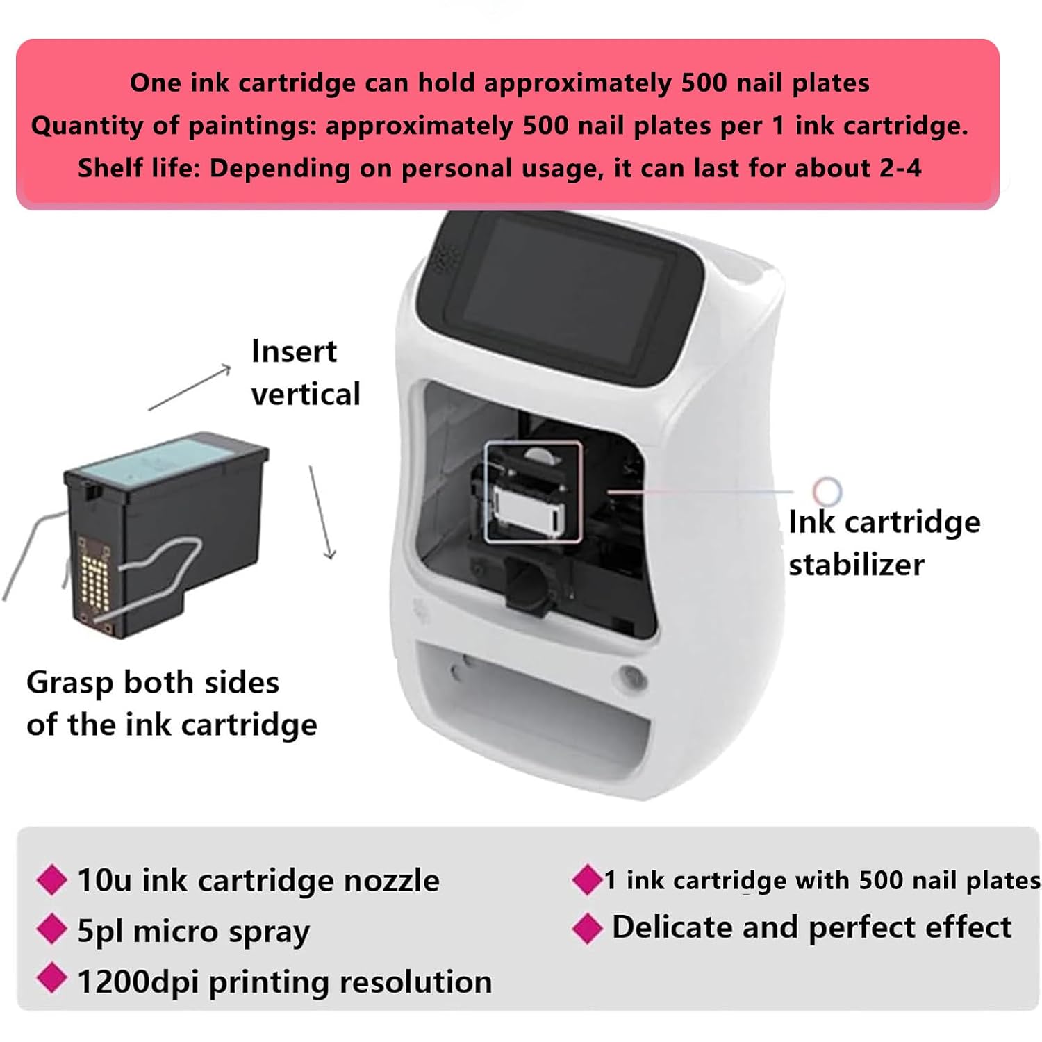Digital Mobile Nail Art Printer, 3D Nail Printer Nail Art Printer Digital Intelligent Nail Art Printer for Kids/Nail Salon/Manicure/Nail Lovers