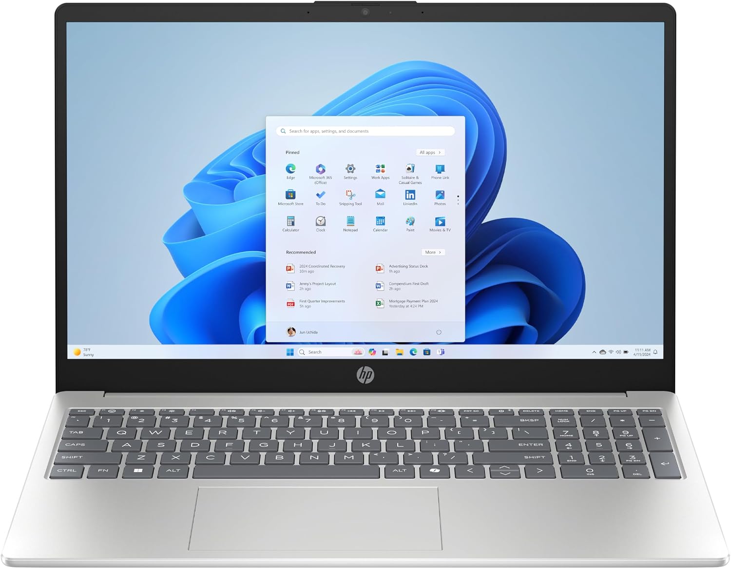 HP 15.6' Laptop (2025 Model), 15.6' FHD IPS Screen, Intel Core i5-1334U, 12GB RAM, 512GB SSD, Numeric Keypad, Webcam, HDMI, Wi-Fi, Windows 11 Home, Natural Silver - Upgradeable